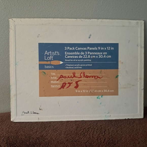 Hand Panted Cardstock Canvas Oil Paint Acrylic Paint Card Canvas Dark Mountains - Picture 6 of 6